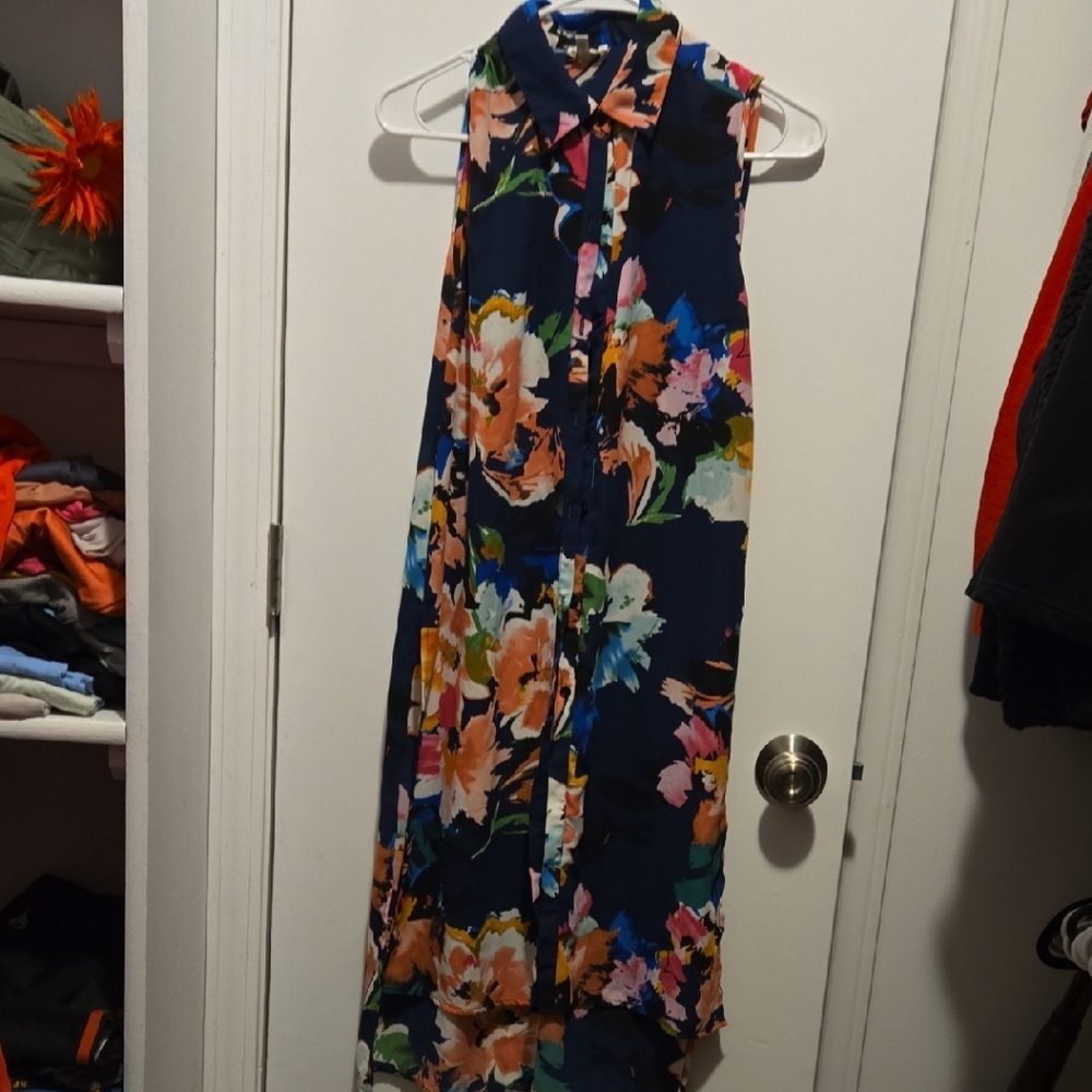 Spense Blue and Orange Floral Dress